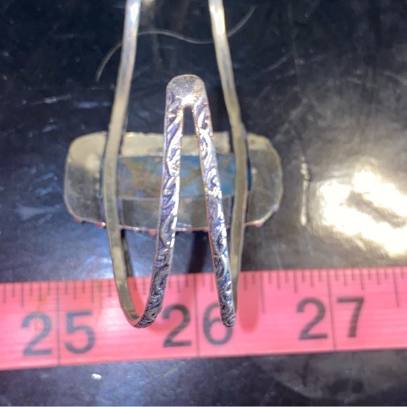 Sale - Copper Turquoise Natural Gemstone handcrafted cuff - Picture 6 of 7